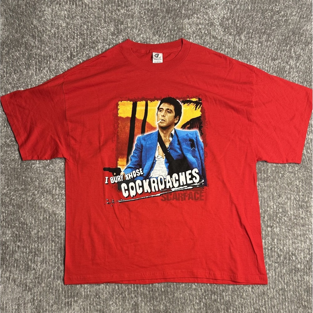 Vintage Scarface T-Shirt Tony Montana "I Bury Those Cockroaches" 2XL